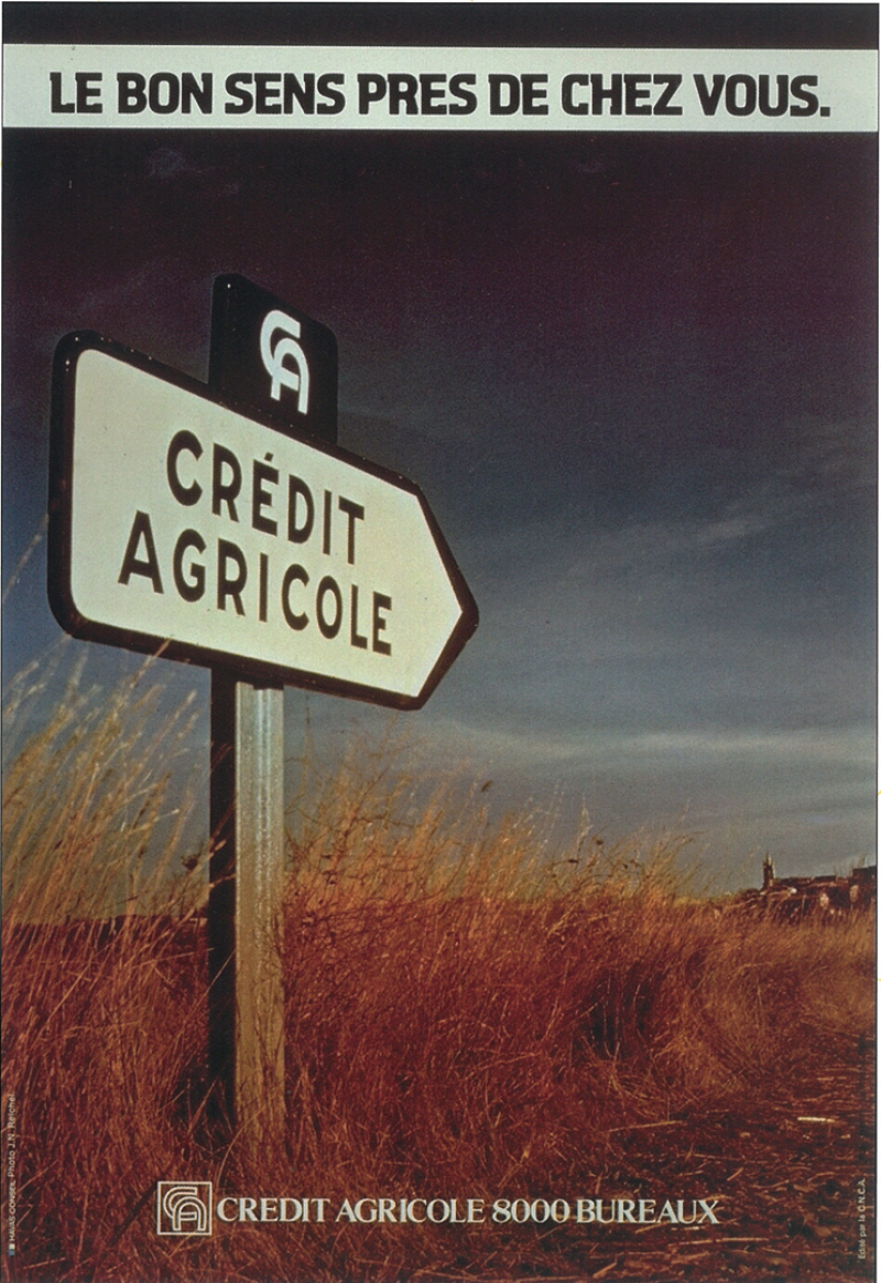 Affiche de 1976 : Le bon sens près de chez vous : crédit agricole