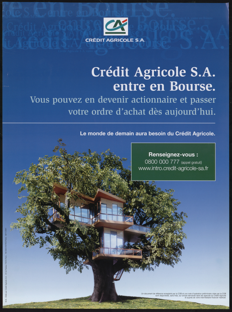 Affiche pour l'introduction en bourse de Credit-Agricole SA