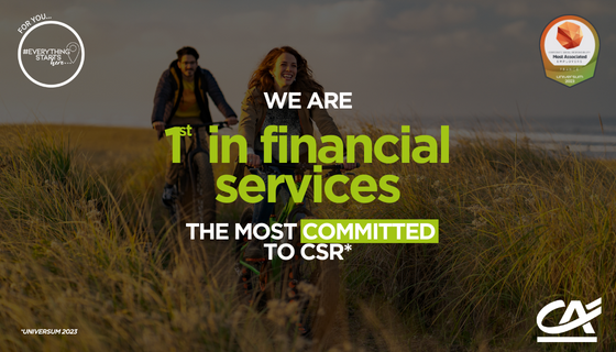 Crédit Agricole: No. 1 in financial services for CSR commitments according to young graduates