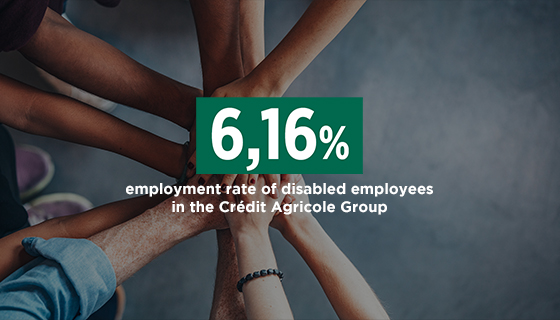 6.16% employment rate of disabled employees in the Crédit Agricole Group